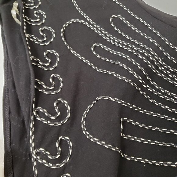 Lauren Michelle Womans Open Front Embroidered Cardigan Size 2X Black Artsy Layer - Picture 7 of 9